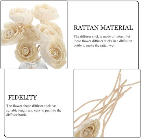 10pcs Essential Oil Diffuser Sticks Artificial Flowers Scented Bottles Artificial Flower Diffuser Sticks Flower Reed Diffuser Pen Refills Brown Lot Inis De Sweet Rattan The Flowers in Kuwait