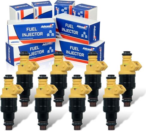 8 قطع من محاقن الوقود ذات 4 فتحات 0280150943 متوافقة مع Ford E-150/250/350/450، F-150/250/350 Super Duty، Mustang/Excursion، استبدال الجزء FOTZ-9F593-DA 0280150556 in Kuwait