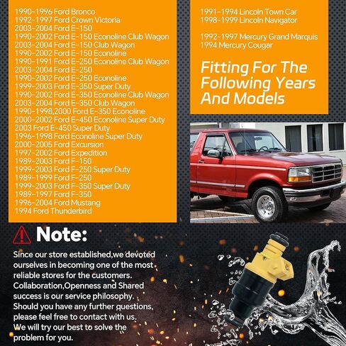 8 قطع من محاقن الوقود ذات 4 فتحات 0280150943 متوافقة مع Ford E-150/250/350/450، F-150/250/350 Super Duty، Mustang/Excursion، استبدال الجزء FOTZ-9F593-DA 0280150556 in Kuwait