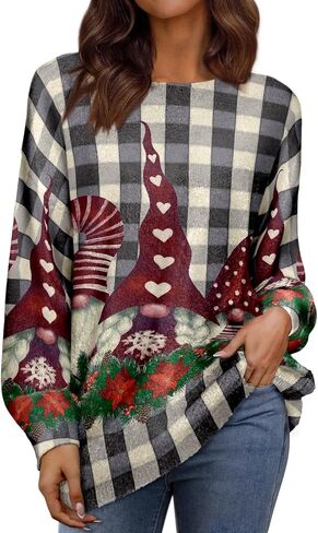 Womens Oversized Sweaters Fall 2024 Crewneck Knit Graphic Printed Pullover Sweater Tops Trendy Outfits in Kuwait