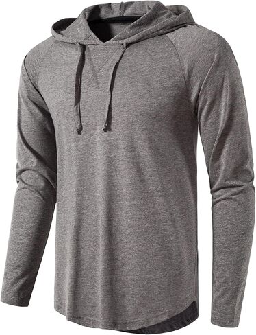 MUSE FATH Men's Long Sleeve Athletic Performance Lightweight Hoodie Sweatshirts in Saudi Arabia