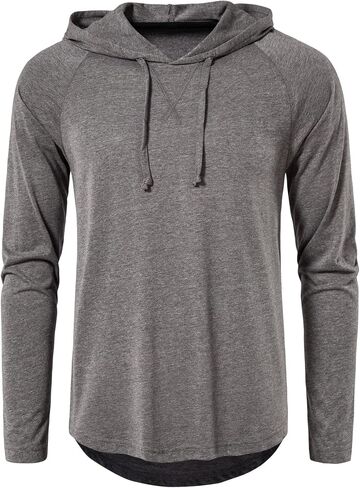 MUSE FATH Men's Long Sleeve Athletic Performance Lightweight Hoodie Sweatshirts in Saudi Arabia