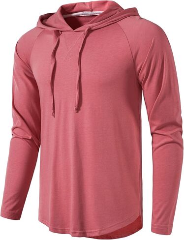 MUSE FATH Men's Long Sleeve Athletic Performance Lightweight Hoodie Sweatshirts in Saudi Arabia