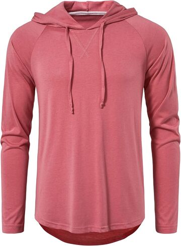 MUSE FATH Men's Long Sleeve Athletic Performance Lightweight Hoodie Sweatshirts in Saudi Arabia