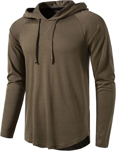 MUSE FATH Men's Long Sleeve Athletic Performance Lightweight Hoodie Sweatshirts in Saudi Arabia