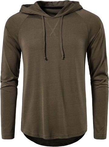 MUSE FATH Men's Long Sleeve Athletic Performance Lightweight Hoodie Sweatshirts in Saudi Arabia