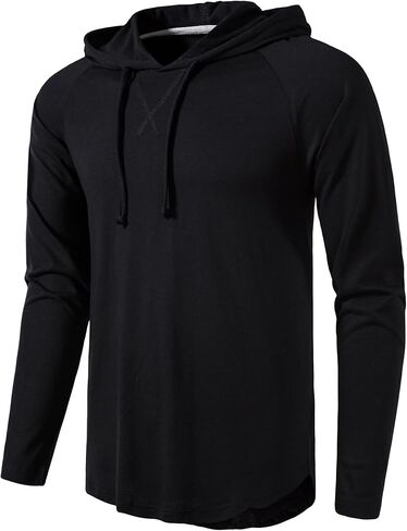 MUSE FATH Men's Long Sleeve Athletic Performance Lightweight Hoodie Sweatshirts in Saudi Arabia