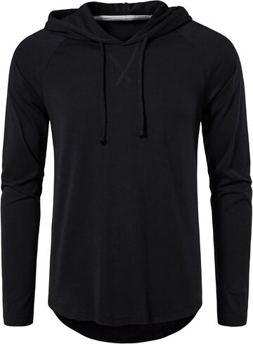MUSE FATH Men's Long Sleeve Athletic Performance Lightweight Hoodie Sweatshirts in Saudi Arabia