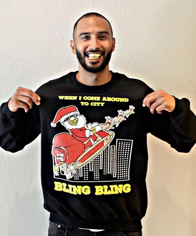 Bling Santa - Ugly Christmas Sweatshirt - Christmas Sweater - for Men and Women in Saudi Arabia