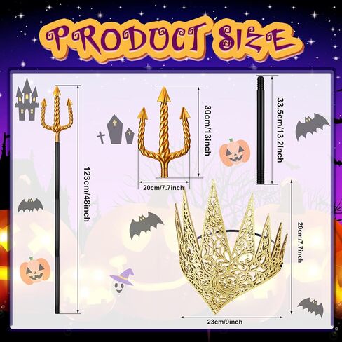 Halloween Long Women 20s Satin Gloves Tutu Dance Half Slip Skirt Crown Costume Head Piece Gold Trident Costume Set in Kuwait