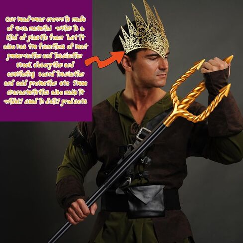 Halloween Long Women 20s Satin Gloves Tutu Dance Half Slip Skirt Crown Costume Head Piece Gold Trident Costume Set in Kuwait