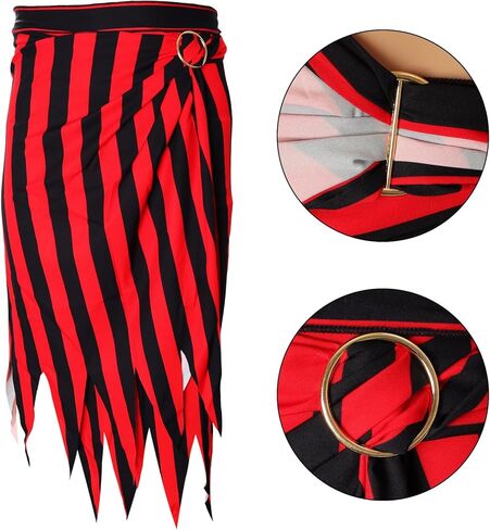 Women Pirate Costume Pirate Skirt Dress Pirate Head Scarf Bandana Halloween Pirate Costume Accessories for Women Men in Saudi Arabia