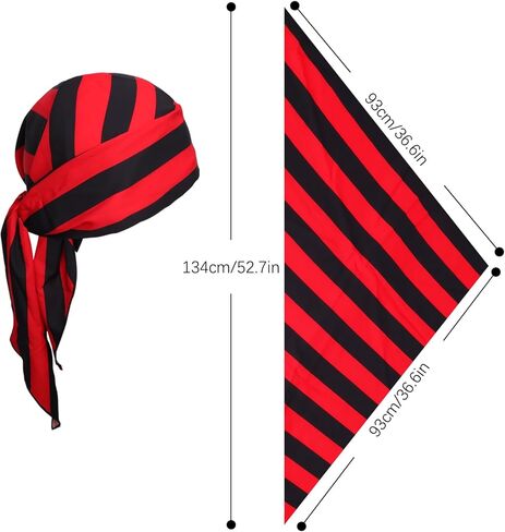 Women Pirate Costume Pirate Skirt Dress Pirate Head Scarf Bandana Halloween Pirate Costume Accessories for Women Men in Saudi Arabia