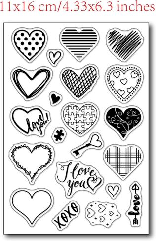 Different Type of Hearts Clear Stamps for Card Making or Journaling Valentine's Day Transparent Silicone Stamps for Patrick's Day Gift Tags Scrapbooking and Other Paper Crafts Decoration in Saudi Arabia