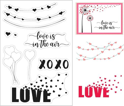 Different Type of Hearts Clear Stamps for Card Making or Journaling Valentine's Day Transparent Silicone Stamps for Patrick's Day Gift Tags Scrapbooking and Other Paper Crafts Decoration in Saudi Arabia