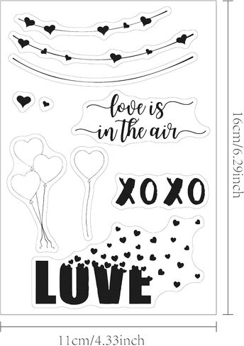 Different Type of Hearts Clear Stamps for Card Making or Journaling Valentine's Day Transparent Silicone Stamps for Patrick's Day Gift Tags Scrapbooking and Other Paper Crafts Decoration in Saudi Arabia