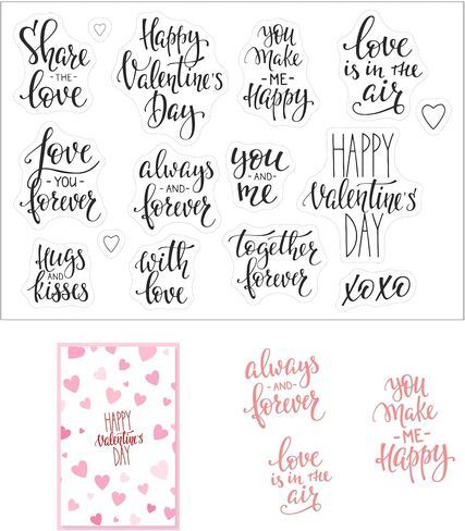 Different Type of Hearts Clear Stamps for Card Making or Journaling Valentine's Day Transparent Silicone Stamps for Patrick's Day Gift Tags Scrapbooking and Other Paper Crafts Decoration in Saudi Arabia