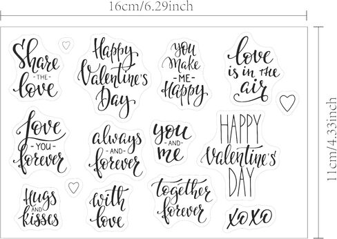 Different Type of Hearts Clear Stamps for Card Making or Journaling Valentine's Day Transparent Silicone Stamps for Patrick's Day Gift Tags Scrapbooking and Other Paper Crafts Decoration in Saudi Arabia
