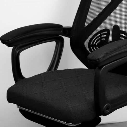 KALIONE Office Chair Cover Desk Chair Seat Cover, Elastic Stretch Chair Slipcovers Dining Room Desk Seat Cover, Removable Chair Seat Cushion Protector Slipcovers Kitchen Chair Protective(Black) in Saudi Arabia