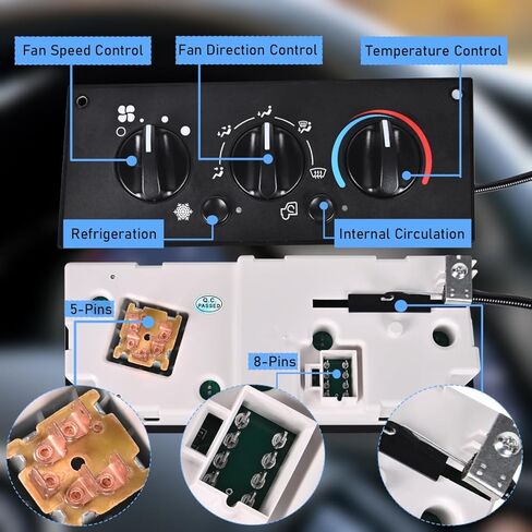 وحدة التحكم في المناخ A/C 599-5511 لوحة تبديل التحكم في تكييف الهواء مناسبة لـ 2002-2006 Ken-Worth W900 T600A T800 C500 T300 يستبدل OE# F21-1007-1 F21-1025-100 F21-1025-110 F21-1032-100 in Kuwait