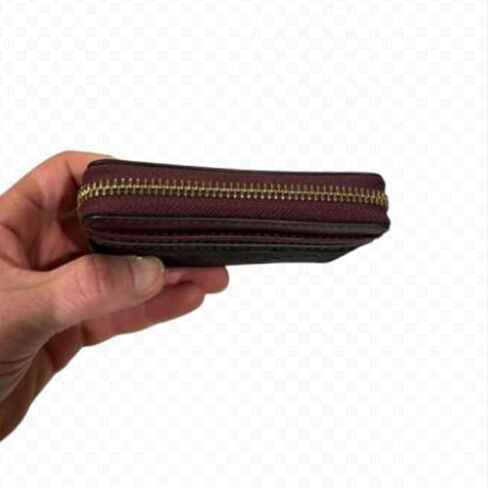 Michael Kors Jet Set Travel Signature Medium Zip Around Card Case Wallet (Oxblood) in Saudi Arabia