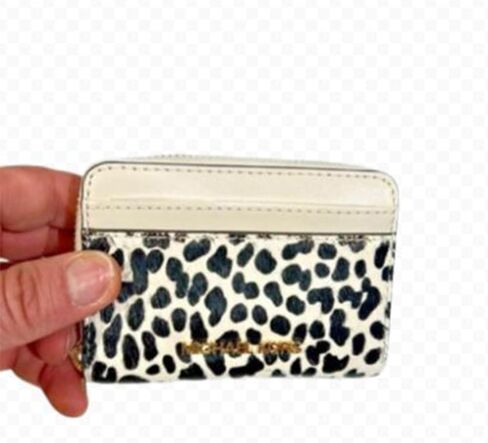 Michael Kors Jet Set Travel Signature Medium Zip Around Card Case Wallet (Oxblood) in Saudi Arabia