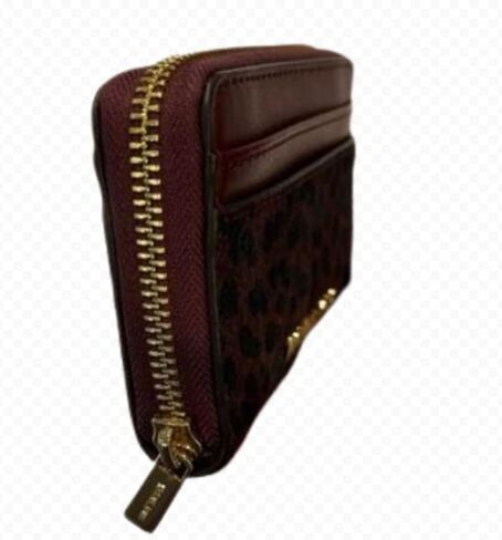 Michael Kors Jet Set Travel Signature Medium Zip Around Card Case Wallet (Oxblood) in Saudi Arabia