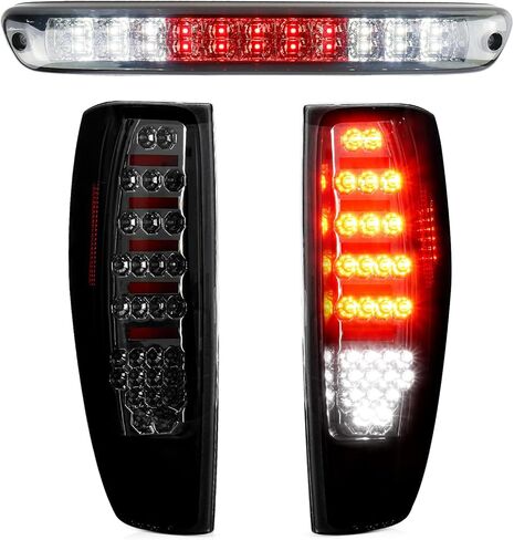 ضوء الذيل + طقم ضوء الفرامل الثالث مناسب لسيارة Chevy Colorado/GMC Canyon 2004-2012، مصباح إيقاف الضوء الخلفي للفرامل، عدسة دخان in Kuwait