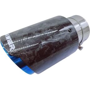 Carbon Fiber Exhaust Tip, Tail Pipe, Inlet Size 2.5 Inches, Outlet Size 3.5 Inches Carbon Fiber Muffler Tips For Vehicle With 2.5 Inches O.D (Forged Black)