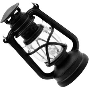 Toyvian Mini Kerosene Lamp Vintage Dollhouse Christmas Hurricane Lantern Halloween Oil Hanging Lamp Retro Kerosene Lantern Ornaments for Xmas Tree Decoration Black