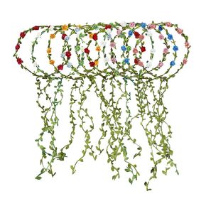 18 PCS Women Paper Rose Flower Crown Headbands Garland Boho Floral Flower Wreath Headband