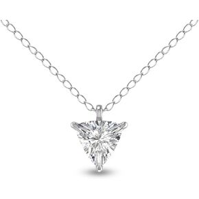 قلادة ألماس سوليتير على شكل تريليون من Lab Grown متوفرة بالذهب الأبيض عيار 14 قيراط والذهب الأصفر (1/2 قيراط - 1 قيراط) in Kuwait