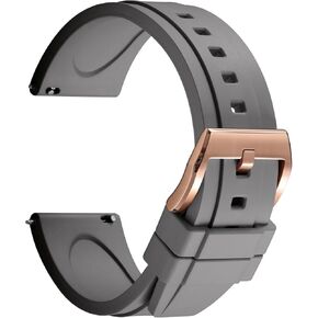 REZERO Quick Release FKM Rubber Watch Bands, Fluororubber Watch Straps Replacement, Thick & Light Waterproof & Breathable Watch Bands 19/20/21/22/23/24mm for Men, Women