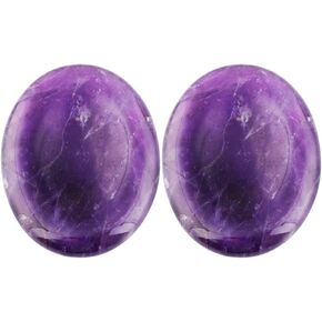 Rockcloud Natural Worry Stone,Thumb Palm Stones for Anxiety, Healing Crystal, Amethyst