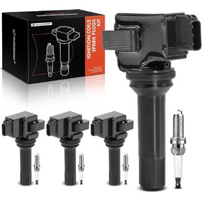 A-Premium Set of 4 Ignition Coil Pack and Iridium Spark Plugs Compatible with Subaru Forester 2011-2012 2.5L, Impreza 2012 2.0L