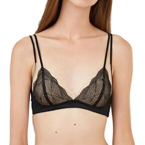 Women’s Embrace Lace Bra,Comfort Wireless Triangle Padded Bralette for AA-BCup