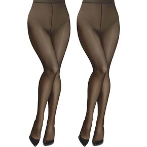Aobiono Women Fleece Lined Tights Sheer Warm Pantyhose Fake Translucent Winter