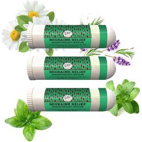 Wild Essentials 3 Pack of Migraine Relief Aromatherapy Nasal Inhalers Made with Therapeutic Grade Essential Oils to Help alieviate Headache Pain
