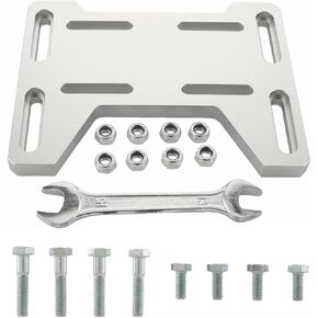 Mini Bike Mount Plate Adapter Bracket Compatible with Predator 79cc 97cc 100cc 212cc Coleman CT100U CC100X Baja Doodlebug DB30 Motovox MBX10 MBX11 for 4 Stroke Engine Parts (Silver)