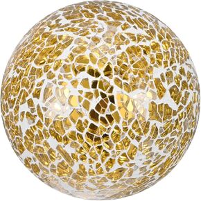 كرة تزيينية للأطباق، كرات زجاجية فسيفساء مقاس 3 بوصة، كرات زجاجية مزخرفة لديكور المنزل/طاولات الطعام/حفلات الزفاف/طاولة القهوة/ديكور القطعة المركزية [ذهبي] in Kuwait