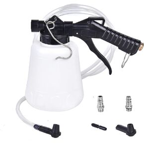 AA036 Vacuum Brake Fluid Bleeder kit with 2 Metal Adapters, 1-Liter Vacuum Fluid Extractor with Hanging Hook for Auto Car Truck Motorcycle Use,Suitable for All Model