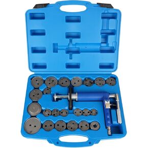 Pneumatic Brake Calipe Piston Wind Back Tool Set，Rewind Spreader Tool Set with Compression Spreading Tool and 22PCS Drive Key Disc Adapters