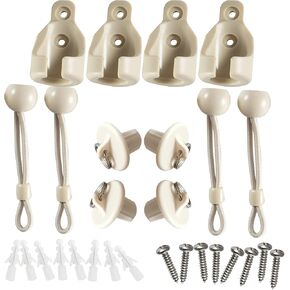New Bungee kit + end caps Universal Replacement Mounting Brackets of Exterior Sun Shades Outdoor/Indoor Roller up Blinds (Grey, 2pack)