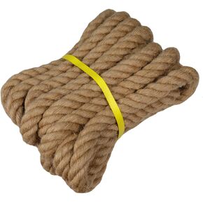 Twisted Manila Rope Jute Rope (1 Inch x 10 Feet) Natural Thick Hemp Rope for Crafts, Nautical, Railings, Hammock, Decorating