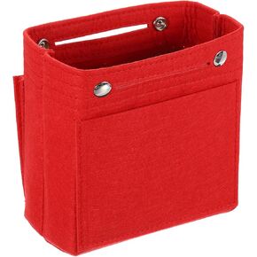 uxcell Purse Organizer Insert, Portable Felt Organizer Bags with Snap Multiple Compartments Purse Liner for Domed Satchel, Tote Bag, Handbag Shaper (7" x 4" x 6.3", Cyan)