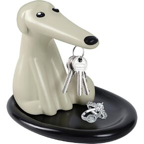 Modern Decor Resin Dog Sculpture Storage Tray Magnetic Key Holder Candy Bowl Jewelry Earrings Sunglasses Small Object Tray Modern Art Statues for Home Dining Table Office Entryway Decor