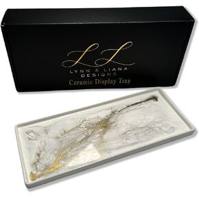 LYNN & LIANA Small Ceramic Resin Tray - 9 Inch Jewelry Tray Nightstand Organizer Vanity Trays for Bathroom Countertop Trendy Home Decor Catch All Trays - Ocean Vibes