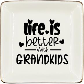 WODMIS Life is Better With Dog Ceramic Jewelry Tray Dish, Pet Paw Dog Mom Jewelry Plate Ring Trinket Dish, Puppy Dog Themed Gifts for Women Dog Lovers Dog Owners Best Friends Female 452