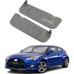 DYRDINSHOW 2Pcs Sun Visor Front Left Right 85210-2V130-tx 85220-2V140-tx Replaces Gray for Veloster AUT Accessories Easily Install