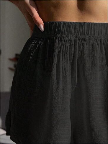 شورت بيكيني نسائي من SweatyRocks بخصر مطاطي شفاف وحاشية مقسمة لتغطية صلبة للشاطئ in Kuwait